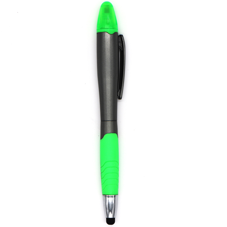 Multifunctional double-end highlighter touch screen ballpoint pen